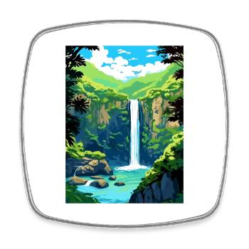 Manoa Falls Hawaï Vintage voyage affiche Souvenir - Magnet carré - blanc - Devant