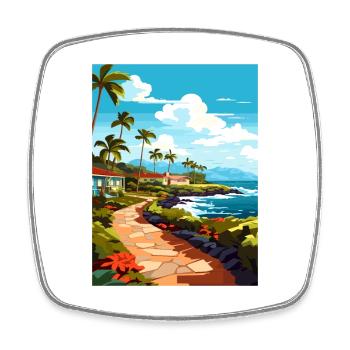 Kailua Kona Hawaï Vintage voyage affiche Souvenir - Magnet carré - blanc - Devant