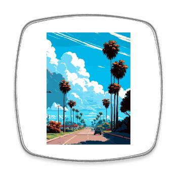 Anaheim California Vintage Travel Poster Souvenir - Square fridge magnet - white - Front