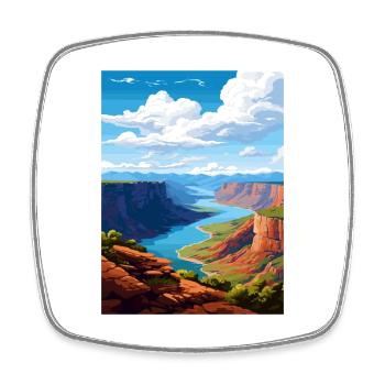 Flaming Gorge Utah Vintage Reiseposter Souvenir - Viereckiger Kühlschrankmagnet - Weiß - Vorne