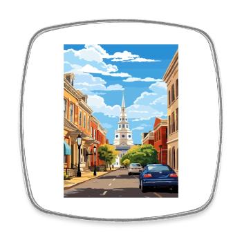 Annapolis Maryland Vintage Travel Poster Souvenir - Square fridge magnet - white - Front