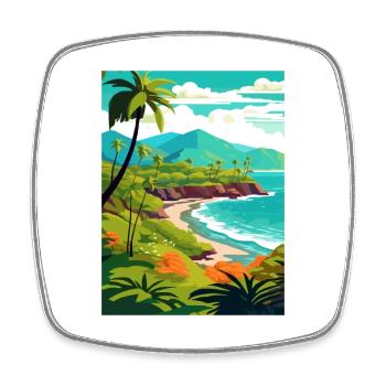 Kailua Kona Hawaï Vintage voyage affiche Souvenir - Magnet carré - blanc - Devant