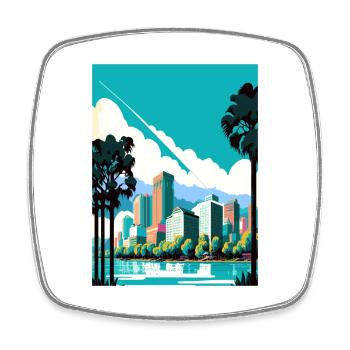 Oakland Kalifornien Vintage Reiseposter Souvenir - Viereckiger Kühlschrankmagnet - Weiß - Vorne