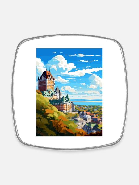 Québec Canada Vintage voyage affiche WPA Souvenir - Magnet carré - blanc