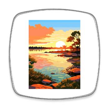 Lac Tawakoni Texas Vintage voyage affiche Souvenir - Magnet carré - blanc - Devant