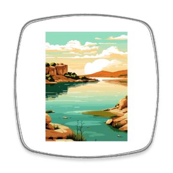 Lac Buchanan Texas Vintage voyage affiche Souvenir - Magnet carré - blanc - Devant