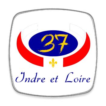 Indre et loire - Magnet carré - blanc - Devant