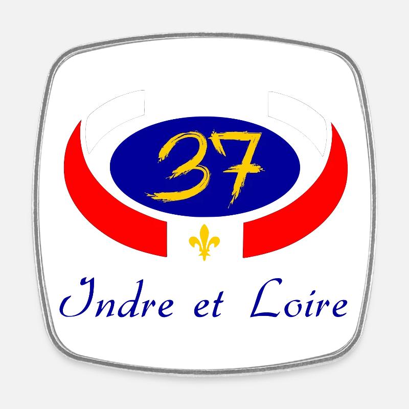 Indre et loire - Magnet carré - blanc