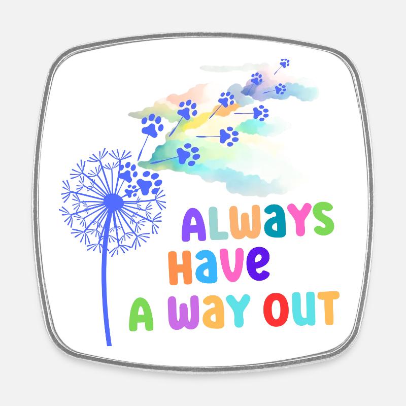 Colorful graphics with slogan - Square fridge magnet - white
