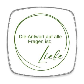 Die Antwort ist Liebe - Viereckiger Kühlschrankmagnet - Weiß - Vorne
