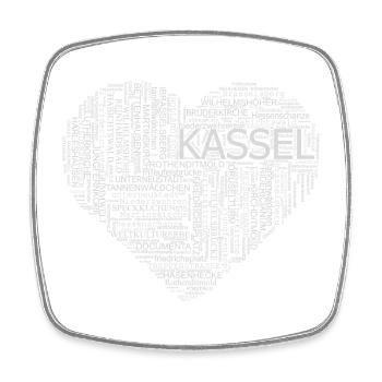 motiv_kassel_herz1 - Magnet carré - blanc - Devant