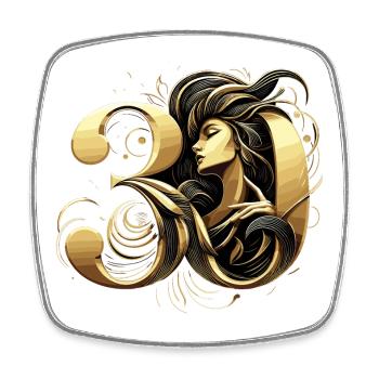 30 ans d’or femme 30e cadeau d’anniversaire - Magnet carré - blanc - Devant