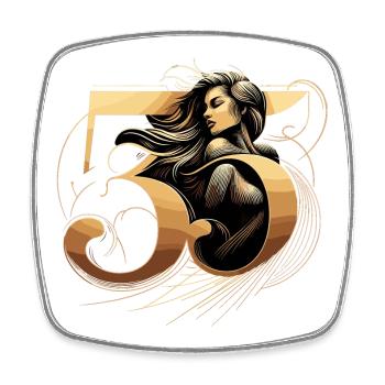 35 ans d’or femme 35e cadeau d’anniversaire - Magnet carré - blanc - Devant