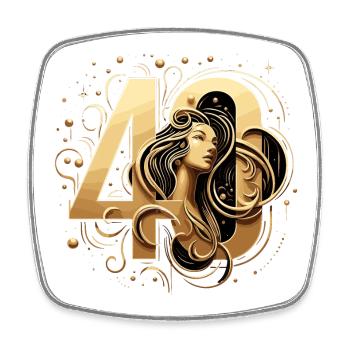 40 ans d’or femme 40e cadeau d’anniversaire - Magnet carré - blanc - Devant