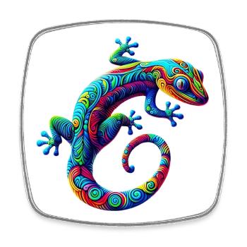 Gecko - Viereckiger Kühlschrankmagnet - Weiß - Vorne