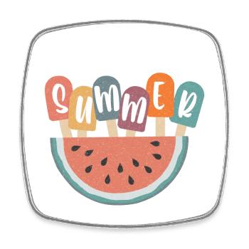 Sommer - Viereckiger Kühlschrankmagnet - Weiß - Vorne