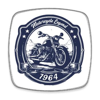 Motorrad Vintage Retro Männer T-Shirt 1964 - Viereckiger Kühlschrankmagnet - Weiß - Vorne