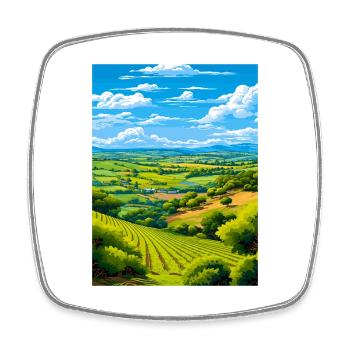 Adelaide Hills Australien Vintage Reiseposter WPA - Viereckiger Kühlschrankmagnet - Weiß - Vorne