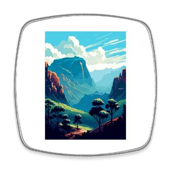 Blue Mountains Australien Vintage Reiseposter WPA - Viereckiger Kühlschrankmagnet - Weiß - Vorne