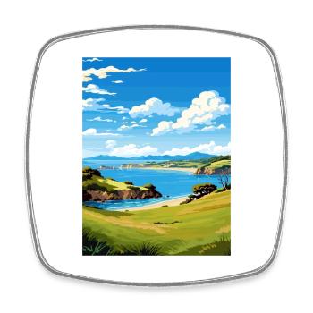 Bay Of Islands Neuseeland Vintage Reiseposter - Viereckiger Kühlschrankmagnet - Weiß - Vorne