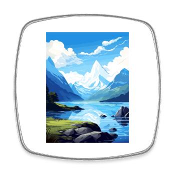 Milford Sound Nouvelle-Zélande Vintage Travel Poster - Magnet carré - blanc - Devant