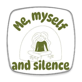 Me, myself and silence - Viereckiger Kühlschrankmagnet - Weiß - Vorne
