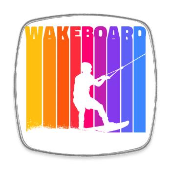 Stunt Wakeboard, Surfing, Wakesurfing, Surfing - Square fridge magnet - white - Front