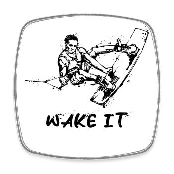 Surfing Statement Wakeboard Water Sports Wave - Square fridge magnet - white - Front