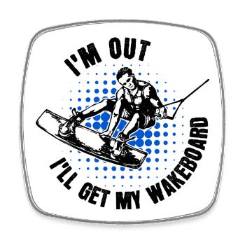 Kitesurfer Statement Wakeboard Surf Sports nautiques - Magnet carré - blanc - Devant