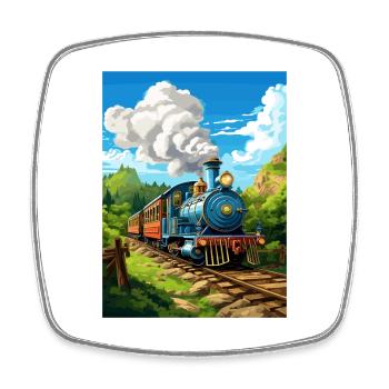 Puffing Billy Railway Vintage Affiche de voyage WPA - Magnet carré - blanc - Devant