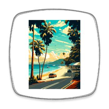 Port Douglas Australien Vintage Reiseposter WPA - Viereckiger Kühlschrankmagnet - Weiß - Vorne