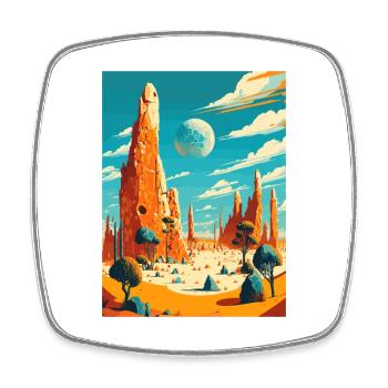 Pinnacles Au Australia Vintage Reiseposter WPA - Viereckiger Kühlschrankmagnet - Weiß - Vorne