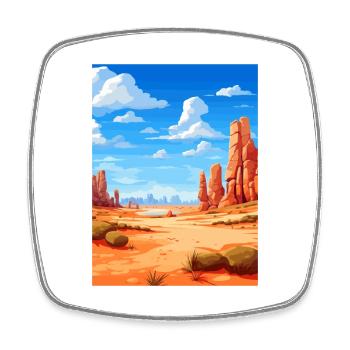 The Pinnacles Australia Vintage Travel Poster WPA - Square fridge magnet - white - Front