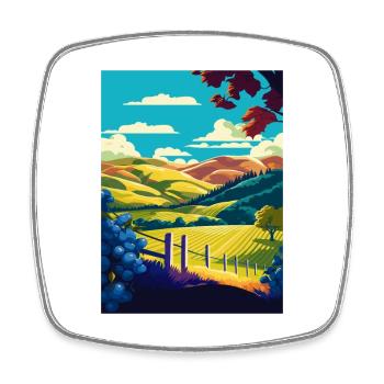 Marlborough Neuseeland Vintage Reiseposter WPA - Viereckiger Kühlschrankmagnet - Weiß - Vorne