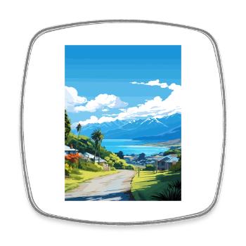 Kaikoura New Zealand Nz Vintage Travel Poster WPA - Square fridge magnet - white - Front