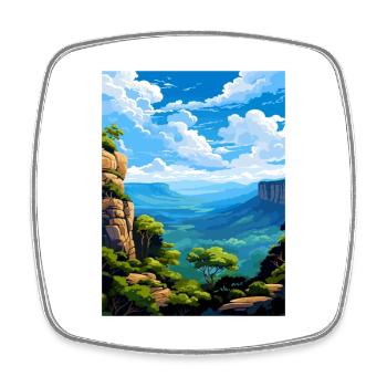 Blue Mountain Australien Vintage Reiseposter WPA - Viereckiger Kühlschrankmagnet - Weiß - Vorne