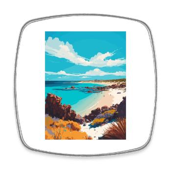 Margaret River Australie Vintage voyage affiche WPA - Magnet carré - blanc - Devant