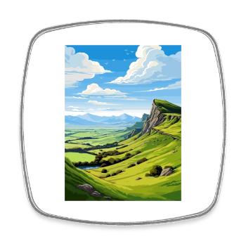 Te Mata Peak New Zealand Vintage Travel Poster WPA - Square fridge magnet - white - Front