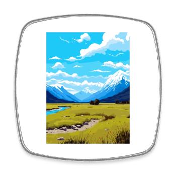 Arthurs Pass Nationalpark Vintage Reiseposter - Viereckiger Kühlschrankmagnet - Weiß - Vorne