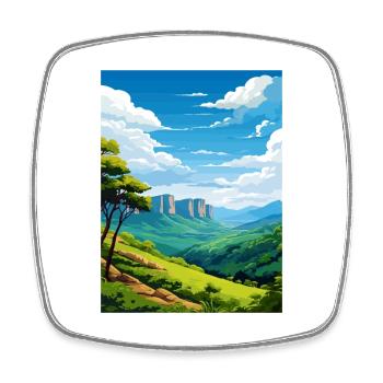 Blue Mountain Australien Vintage Reiseposter WPA - Viereckiger Kühlschrankmagnet - Weiß - Vorne