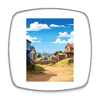 Sovereign Hills Australien Vintage Reiseposter - Viereckiger Kühlschrankmagnet - Weiß - Vorne