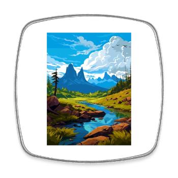 Cradle Mountain Australien Vintage Reiseposter - Viereckiger Kühlschrankmagnet - Weiß - Vorne