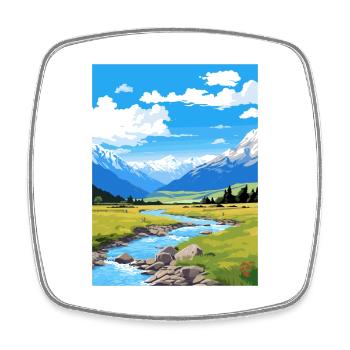 Arthurs Pass Nationalpark Vintage Reiseposter - Viereckiger Kühlschrankmagnet - Weiß - Vorne