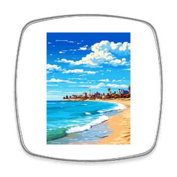 Cottesloe Beach Australie Affiche de voyage Vintage - Magnet carré - blanc - Devant