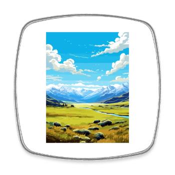 Parc national d’Arthurs Pass Vintage voyage affiche - Magnet carré - blanc - Devant