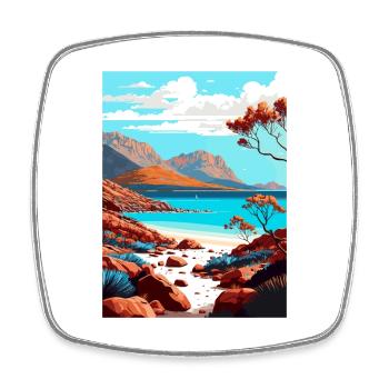 Parc national de Freycinet en Australie affiche de voyage - Magnet carré - blanc - Devant