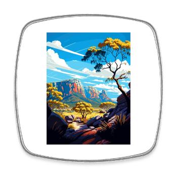 Parc national des Grampians Australie affiche de voyage - Magnet carré - blanc - Devant