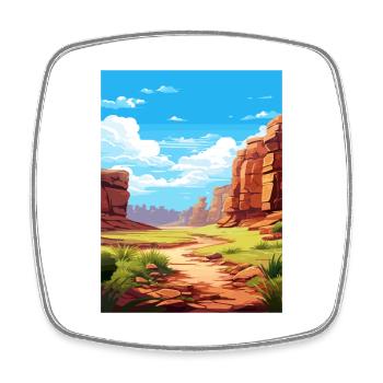 Parc national de Purnululu Australie affiche de voyage - Magnet carré - blanc - Devant
