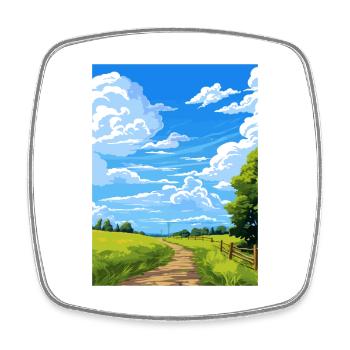 Hauraki Rail Trail Nouvelle-Zélande affiche de voyage - Magnet carré - blanc - Devant