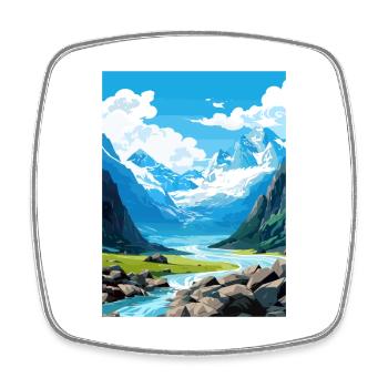 Franz Josef Gletscher Neuseeland Reiseposter - Viereckiger Kühlschrankmagnet - Weiß - Vorne